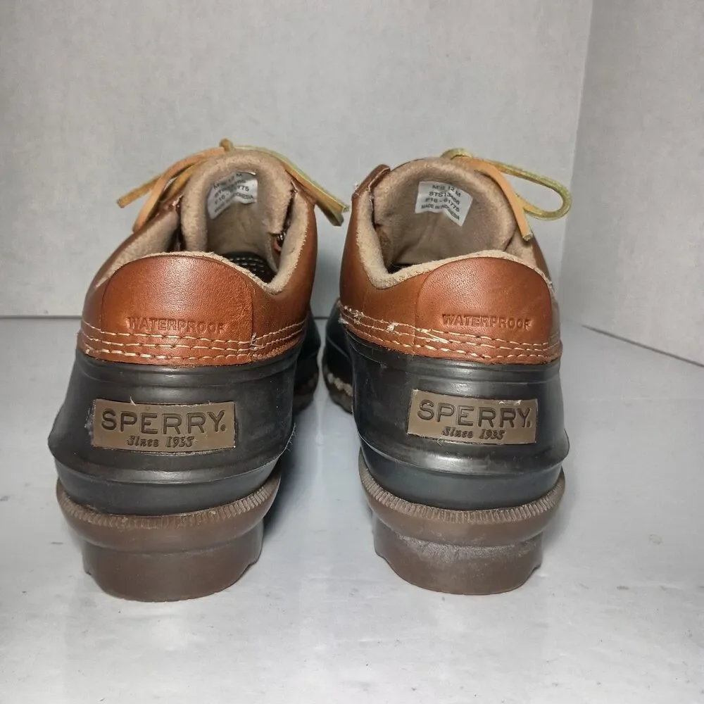 Sperry Top-Sider Duck Boots Mens 12M Brown Leather Low Cut Outdoors Workwear